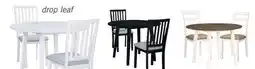 The Brick Bryn 3pc Dining Package with 42 Drop-Leaf Table & 2 Chairs, Fabric -Two-Tone White & Grey offer
