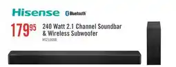 The Brick HISENSE HS2100 2.1 Channel 240W Soundbar with Wireless Subwoofer offer