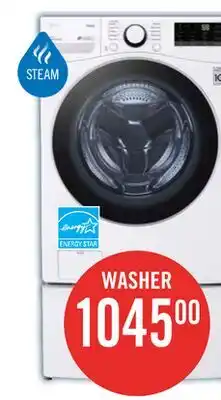 The Brick LG 5.2 Cu. Ft. Smart Front-Load High-Efficiency Steam Washer - White - Stackable - WM3600HWA offer