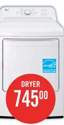 The Brick LG 7.3 Cu. Ft. Electric Dryer - White - DLE6100W offer