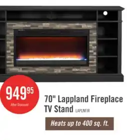 The Brick Lappland 70 Electric Fireplace TV Stand with Storage and Cable Management for TVs up to 80- Black offer