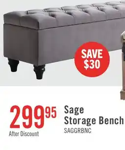 The Brick Sage 57 Storage Bench - Grey Velvet offer