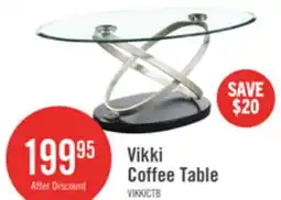 The Brick Vikki 48 Modern Oval Glass Top Coffee Table - Glass with Metal Base offer