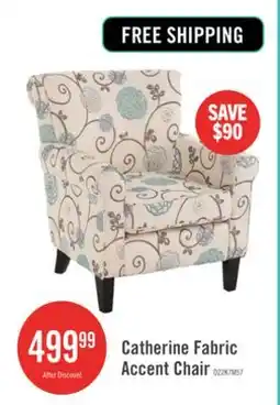The Brick Catherine Linen-look Fabric Accent Chair With Wood Legs - White and Blue offer