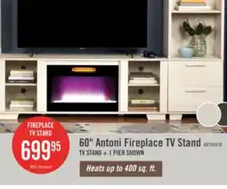 The Brick Antoni 62 Modern Electric Fireplace TV Stand with Storage and Cable Management for TVs up to 70 offer