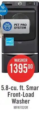 The Brick Maytag 5.8 Cu. Ft. Pet Pro Smart Front-Load Washer - Midnight Steel - MFW7020RF offer