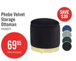 The Brick Phebe 16.5 Storage Ottoman with Gold Trim Base - Black offer