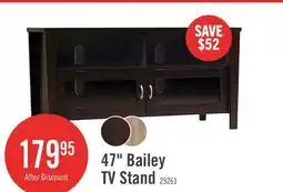 The Brick Bailey 47 TV Stand with Storage and Cable Management for TVs up to 55- Coffee Brown offer