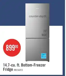 The Brick Hisense 27.7 14.7 Cu. Ft. Bottom-Mount Refrigerator - Titanium - RB15A2CSE offer