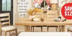 The Brick Aspen 6pc Dining Package with 80-104Extension Table, Bench & 4 Chairs, Fabric - Natural offer