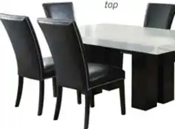 The Brick Cami 7pc Dining Set with Table & 6 Grey Chairs, Genuine Marble Top, 70W offer