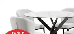 The Brick Zoe 5pc Dining Set with Table & 4 Chairs, Glass Top, Metal Geometric Base, 47W Round - Black & Grey offer