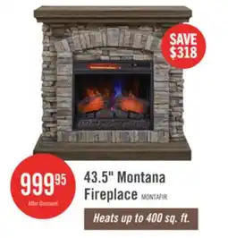 The Brick Montana 43.5 Rustic Electric Fireplace - Grey Stone offer