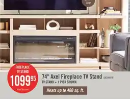 The Brick Axel 74 Modern Electric Fireplace TV Stand with Storage and Cable Management for TVs up to 85- Taupe offer