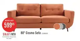 The Brick Cosmo 80 Fabric Sofa with Tufted Back Cushions - Orange offer
