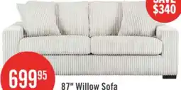 The Brick Willow 87 Light Grey Fabric Sofa with Track Arms and Reversible Seat and Back Cushions offer
