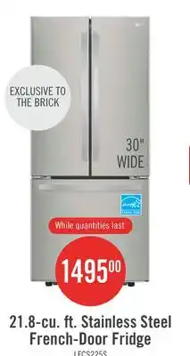 The Brick LG 30 21.8 Cu. Ft. French Door Standard-Depth Refrigerator - Stainless Steel - LFCS22520S offer