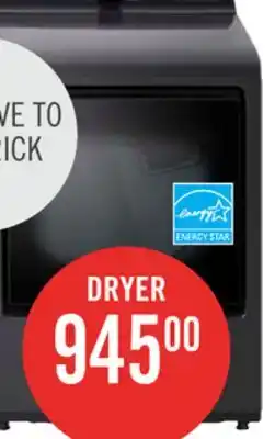 The Brick LG 7.3 Cu. Ft. Electric Dryer with AI Sensing and ThinQ - Platinum Black - DLE8200L offer