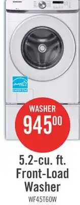 The Brick Samsung 5.2 Cu. Ft. Front-Load Washer - White - Stackable - WF45T6000AW/A5 offer