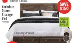 The Brick Yorkdale 6-Drawer Platform Bed with Headboard & Storage Frame, Made in Canada, Grey - Queen Size offer