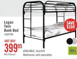 The Brick Logan Bunk Bed with Ladders & Guard Rail for Kids, Black Metal - Twin/Twin offer