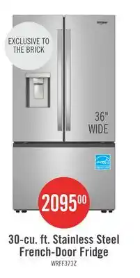 The Brick Whirlpool 36 30 Cu. Ft. French-Door Refrigerator with Dual Ice Makers - Stainless Steel - WRFF3736SZ offer