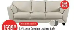The Brick Chateau d'Ax Lusso 92 100% Genuine Leather Sofa with Wood Legs - Smoke Grey offer