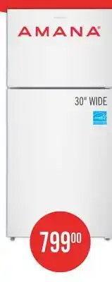 The Brick Amana 30 19.3 Cu. Ft. Top-Freezer Refrigerator - White - ARTX2419SW offer