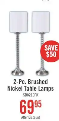 The Brick 30 Brushed Nickel 2-Piece Set, with Two Table Lamps offer