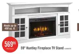 The Brick Huntley 59 Electric Fireplace TV Stand with Storage and Cable Management for TVs up to 65- White offer