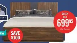 The Brick Scott Living Dante Panel Bed with Headboard & Frame, Brown - Queen Size offer