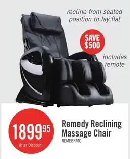 The Brick Remedy 48.4 Faux Leather Reclining Massage Chair - Black offer