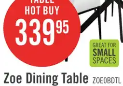 The Brick Zoe Dining Table with Glass Top, Metal Geometric Base, 47W Round - Black offer