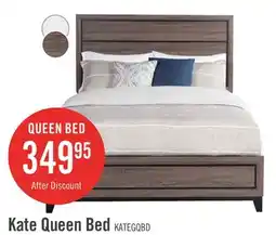 The Brick Kate Panel Bed with Headboard & Frame, Grey/Brown - Queen Size offer