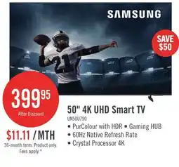 The Brick SAMSUNG 50 U7900F Crystal UHD 4K Smart Tizen OS TV (UN50U7900FFXZC) - 2025 Model offer