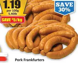 Starsky Pork Frankfurters offer