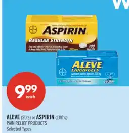 Shoppers Drug Mart ALEVE (20's) or ASPIRIN (100's) PAIN RELIEF PRODUCTS offer