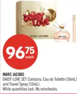 Shoppers Drug Mart MARC JACOBS DAISY LOVE SET Contains: Eau de Toilette (50mL) and Travel Spray (10mL) offer