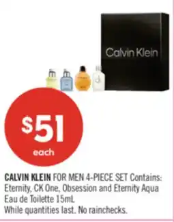 Shoppers Drug Mart CALVIN KLEIN FOR MEN 4-PIECE offer