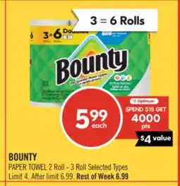 Shoppers Drug Mart BOUNTY PAPER TOWEL offer
