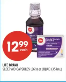 Shoppers Drug Mart LIFE BRAND SLEEP AID CAPSULES (36's) or LIQUID (354mL) offer