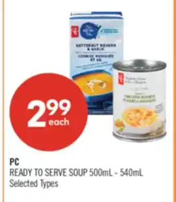 Shoppers Drug Mart PC READY TO SERVE SOUP 500mL - 540mL offer