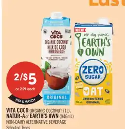 Shoppers Drug Mart VITA COCO ORGANIC COCONUT (1L), NATUR-A or EARTH'S OWN (946mL) NON-DAIRY ALTERNATIVE BEVERAGE offer