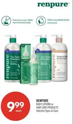 Shoppers Drug Mart RENPURE Body Lotions or Hair Care Products offer