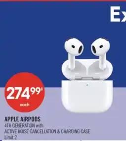 Shoppers Drug Mart APPLE AIRPODS 4TH GENERATION with ACTIVE NOISE CANCELLATION & CHARGING CASE offer