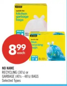 Shoppers Drug Mart NO NAME RECYCLING (30's) or GARBAGE (40's - 48's) BAGS offer