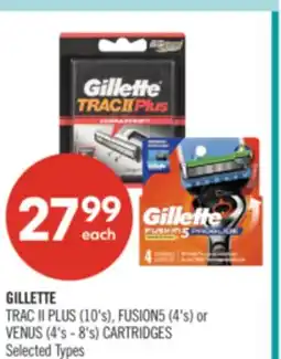 Shoppers Drug Mart GILLETTE TRAC II PLUS (10's), FUSION5 (4's) or VENUS (4's - 8's) CARTRIDGES offer