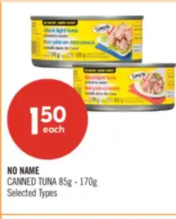 Shoppers Drug Mart NO NAME CANNED TUNA 85g - 170g offer