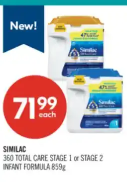 Shoppers Drug Mart SIMILAC 360 TOTAL CARE STAGE 1 or STAGE 2 INFANT FORMULA offer