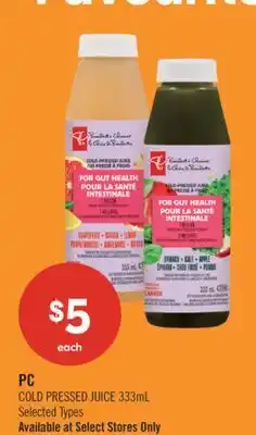 Shoppers Drug Mart PC COLD PRESSED JUICE offer